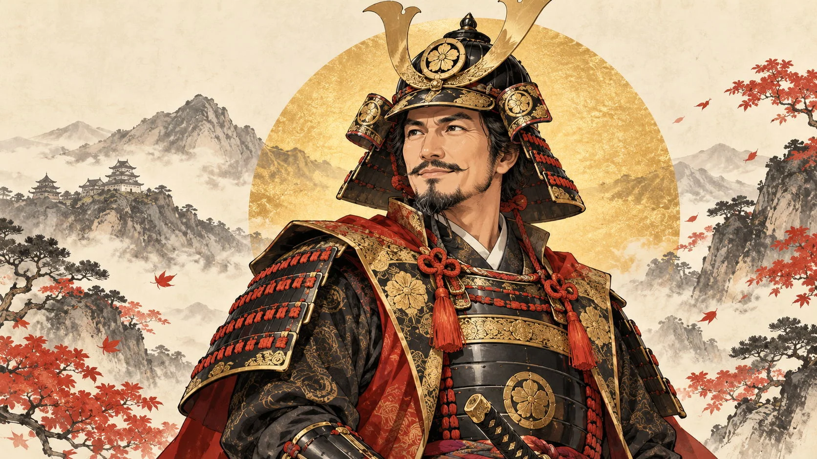 甲冑をまとった戦国武将