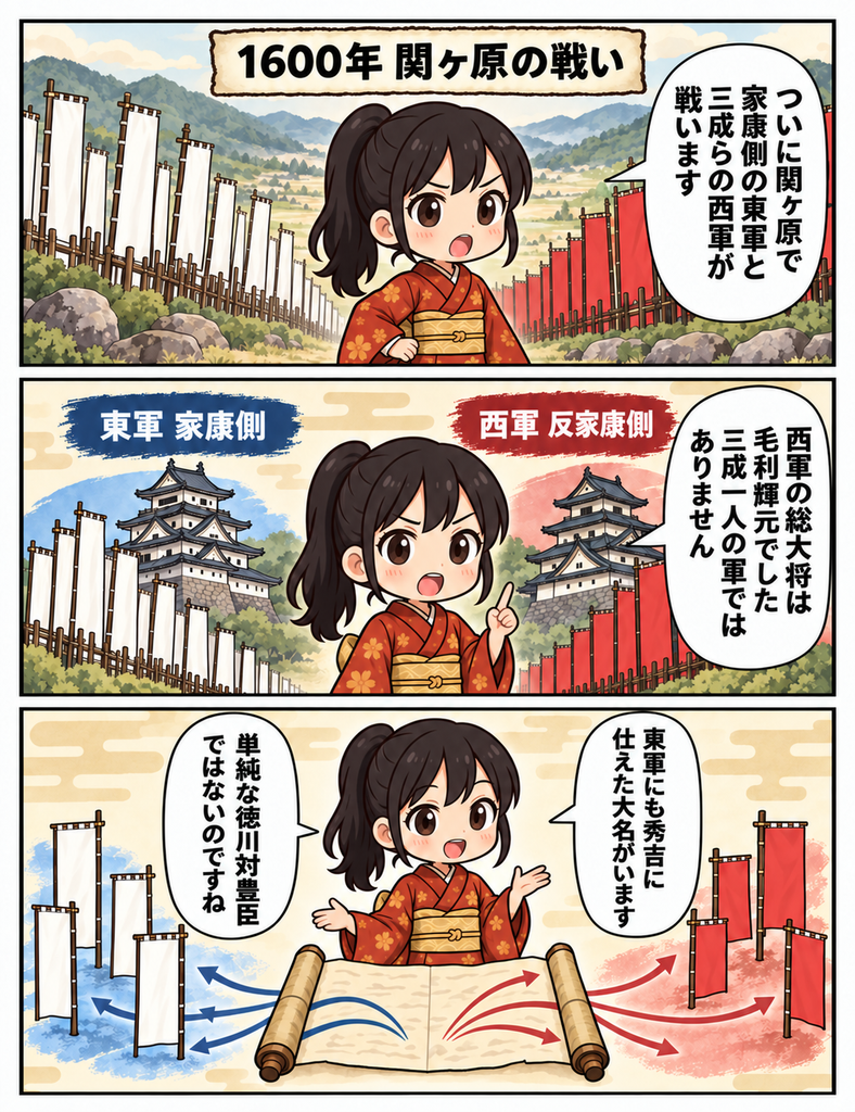 マンガで分かる04、関ヶ原の戦いと徳川家康の勝利