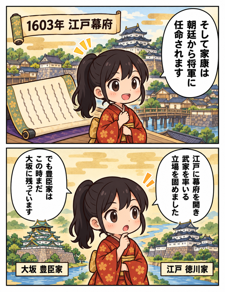 マンガで分かる07,1603年には江戸幕府を開きました。