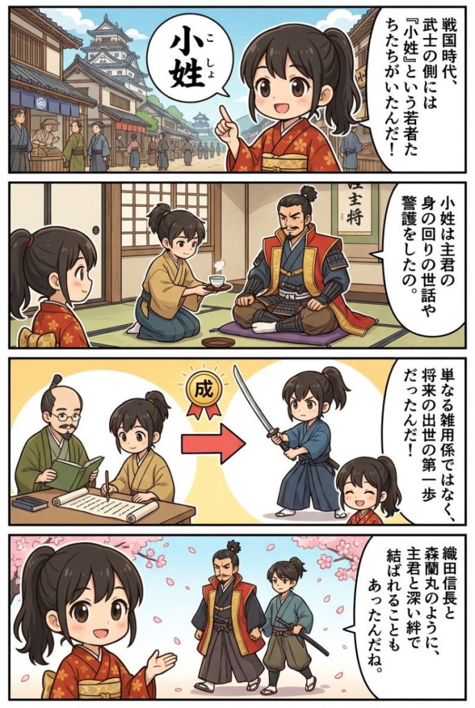 戦国時代の小姓とは？導入文をマンガで解説