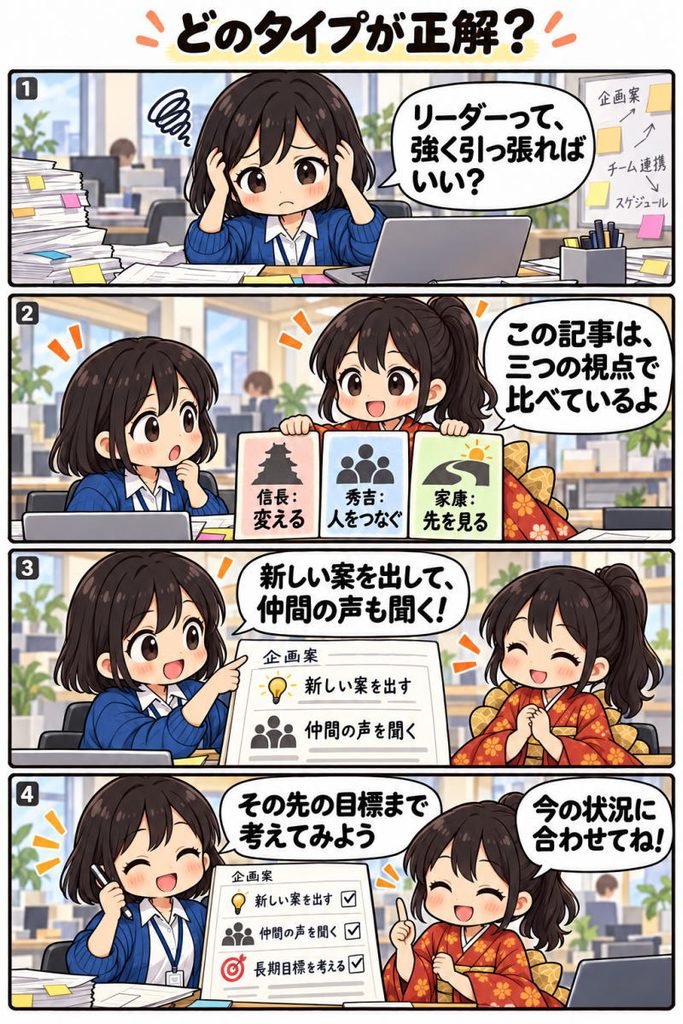 マンガで分かる、リーダーシップの本質:信長・秀吉・家康の比較3