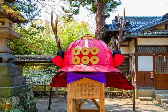 上田城跡真田神社　真田赤備え兜