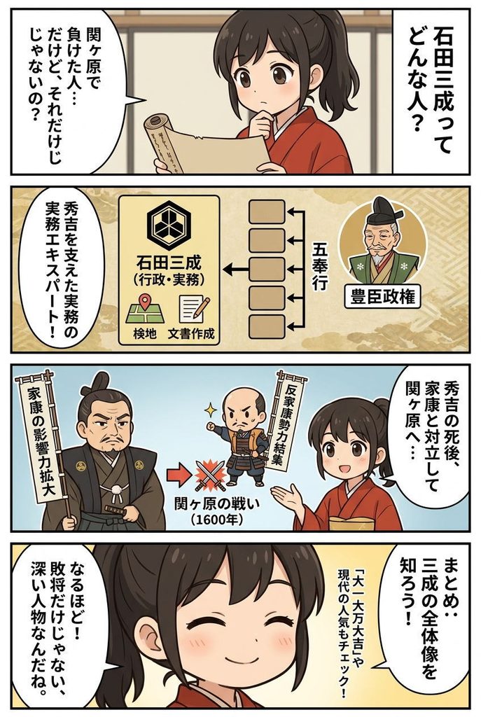 まんが:石田三成は何をした人?