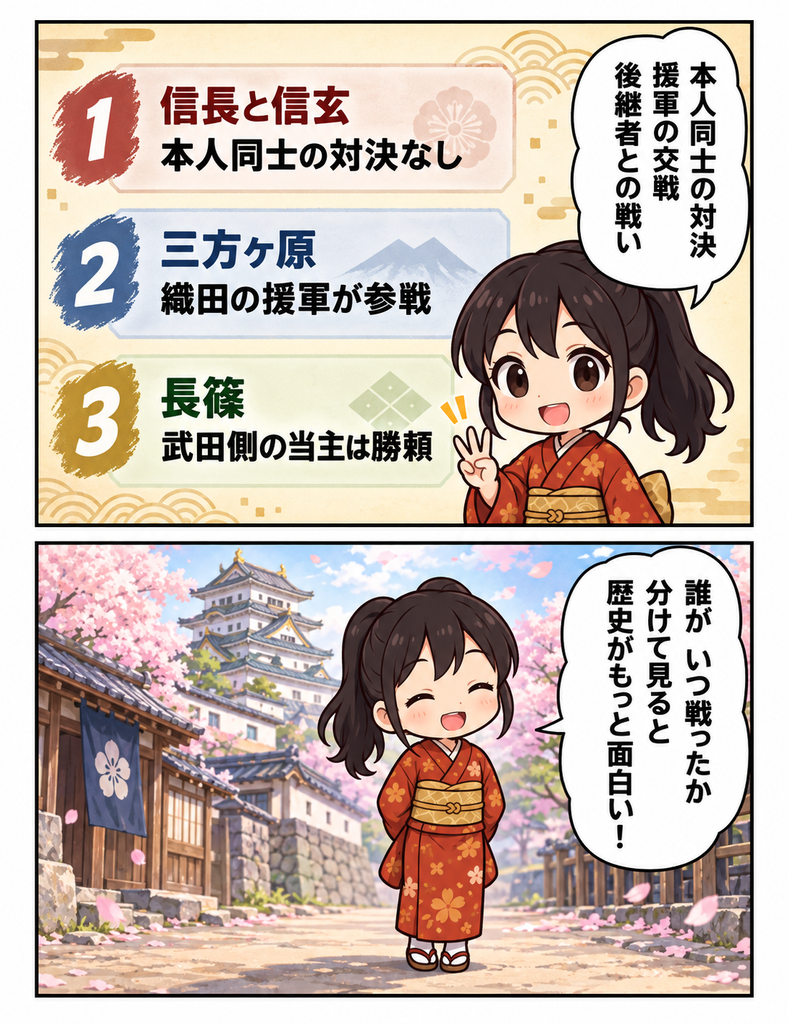 マンガで分かる、まとめ:戦わずして終わった因縁